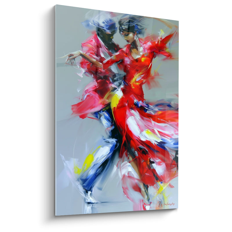 Tableau Danseurs de tango rouge et gris - Tourbillon de passion - Edition Danse africaine
