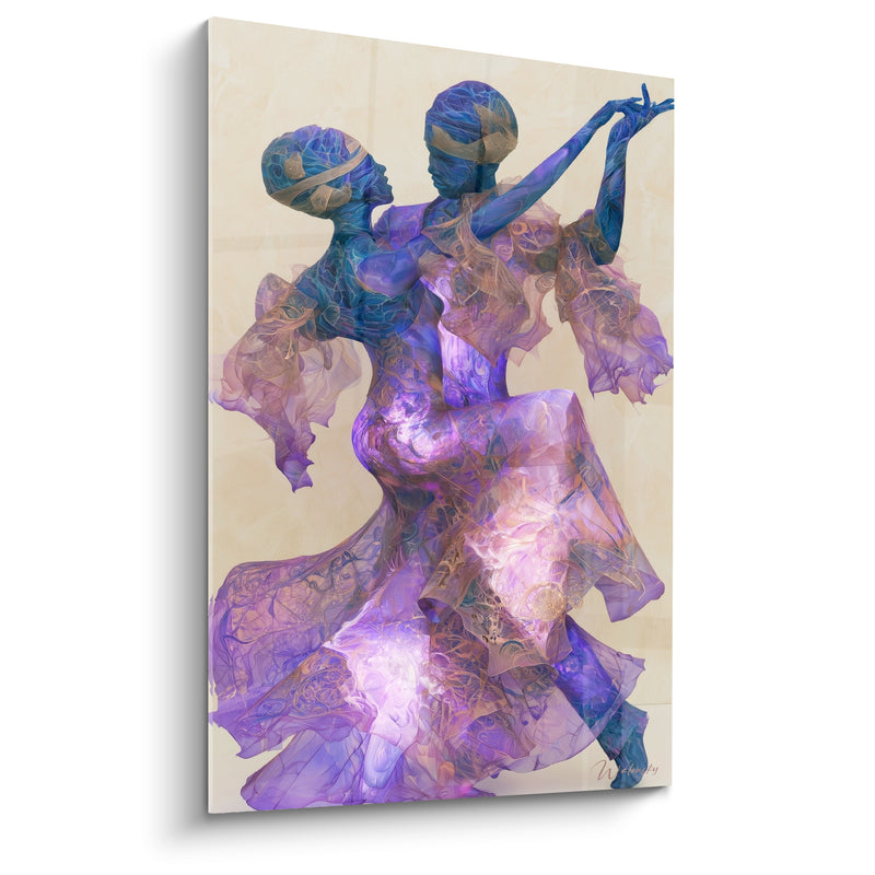 Tableau Couple violet et bleu en tourbillon - Élan du tango - Edition Danse africaine