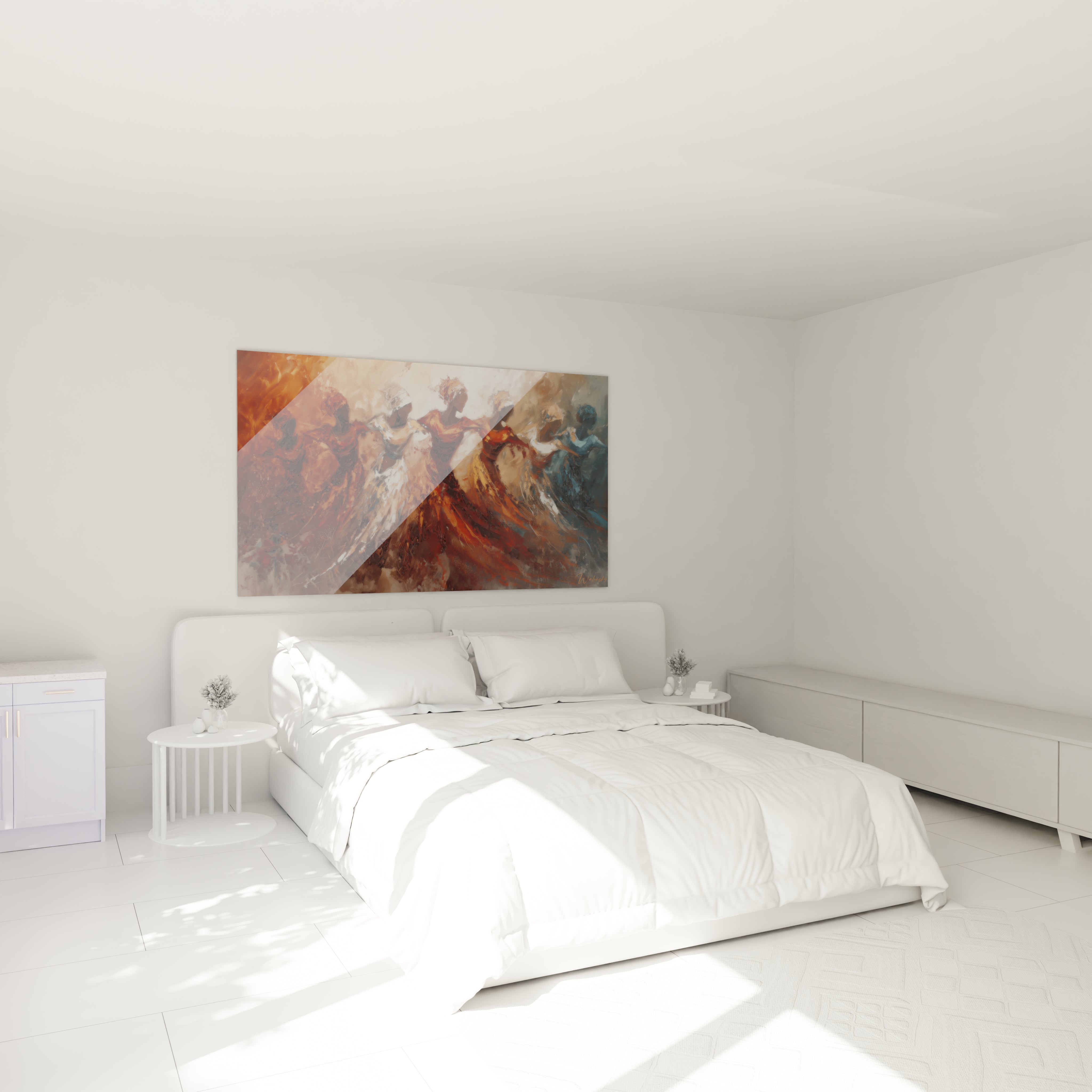 Tableau danse africaine moderne de Walensky, un art mural coloré pour une chambre contemporaine