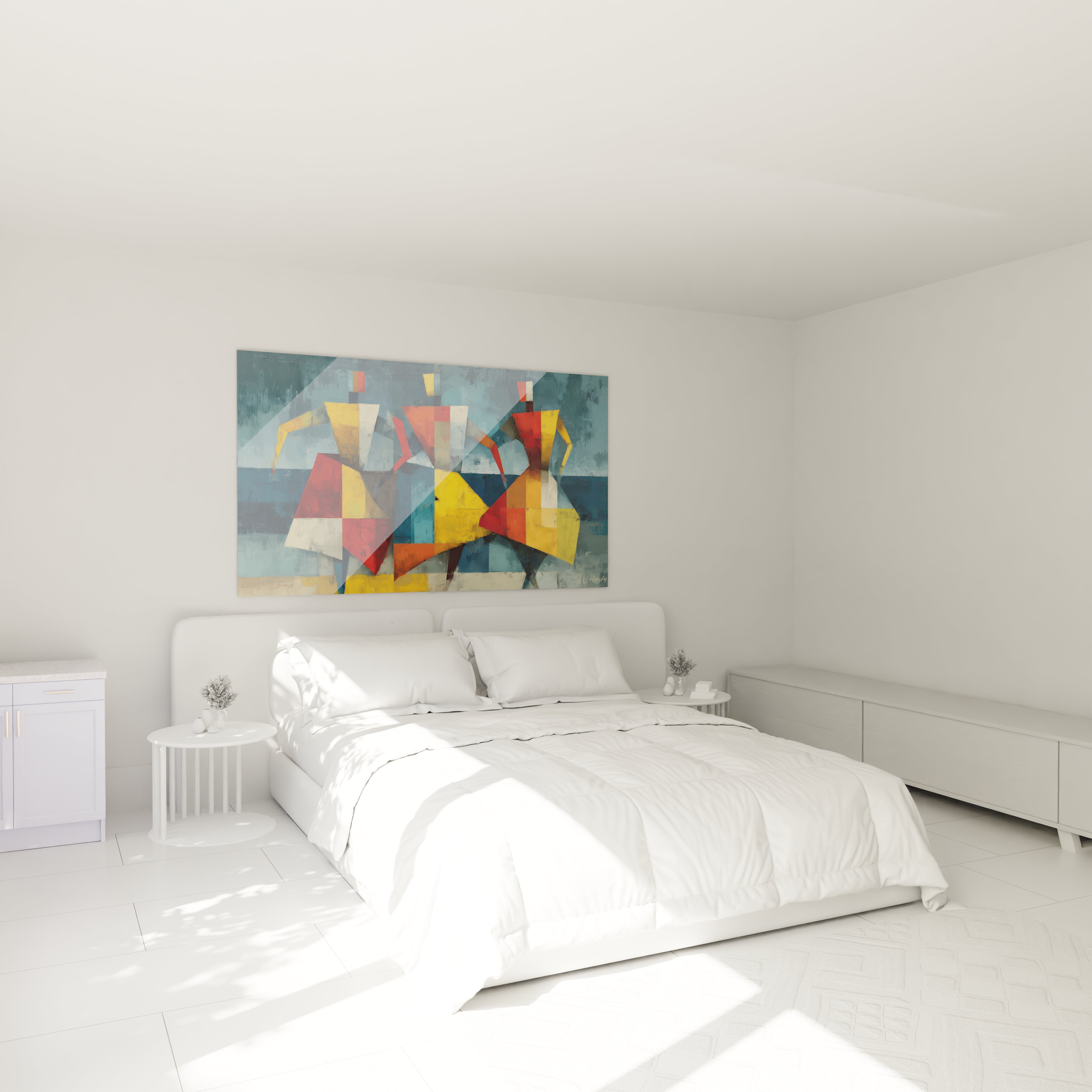 Tableau danse africaine moderne de Walensky pour embellir une chambre avec des couleurs vives
