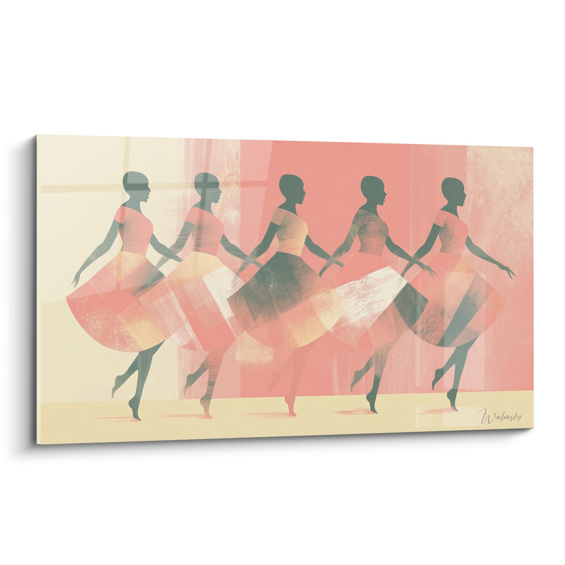 Tableau Danseuses corail et anthracite en cadence - Cadence répétée - Edition Danse africaine