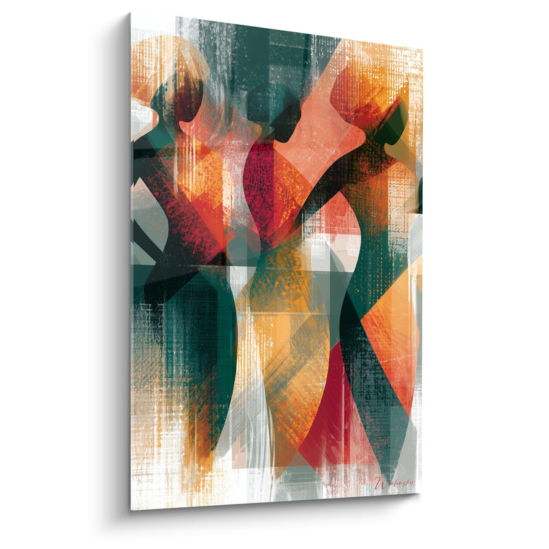 Tableau Danseuses ocre et vert canard stylisées - Rythme partagé - Edition Danse africaine