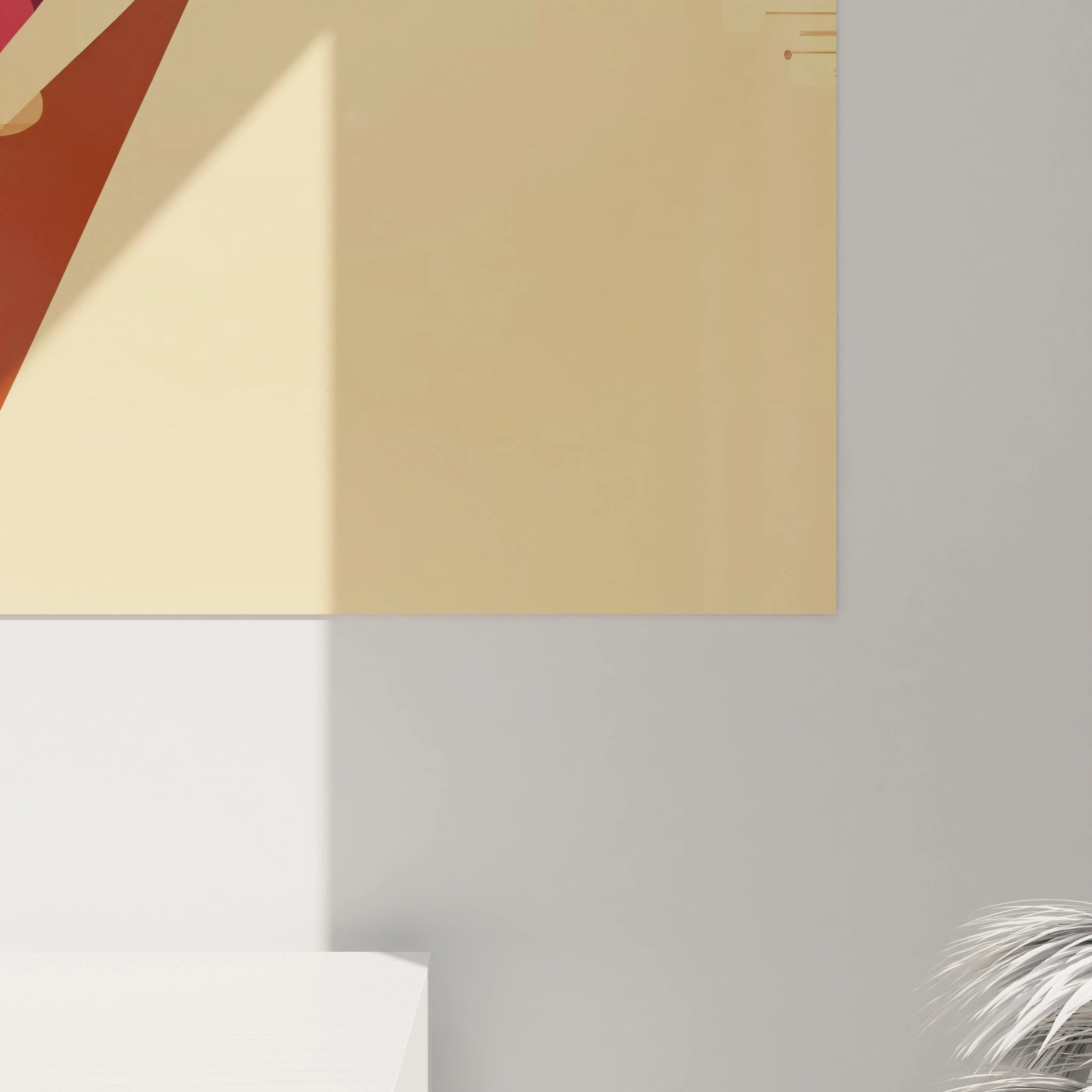 Vue rapprochée du tableau africain, les détails des motifs sur la robe captent l’attention, avec des couleurs éclatantes et un mouvement fluide qui dégagent énergie et harmonie.

