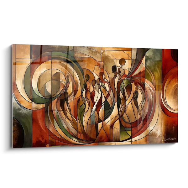 Silhouettes Dance Wall Art - Cubism Abstract Edition