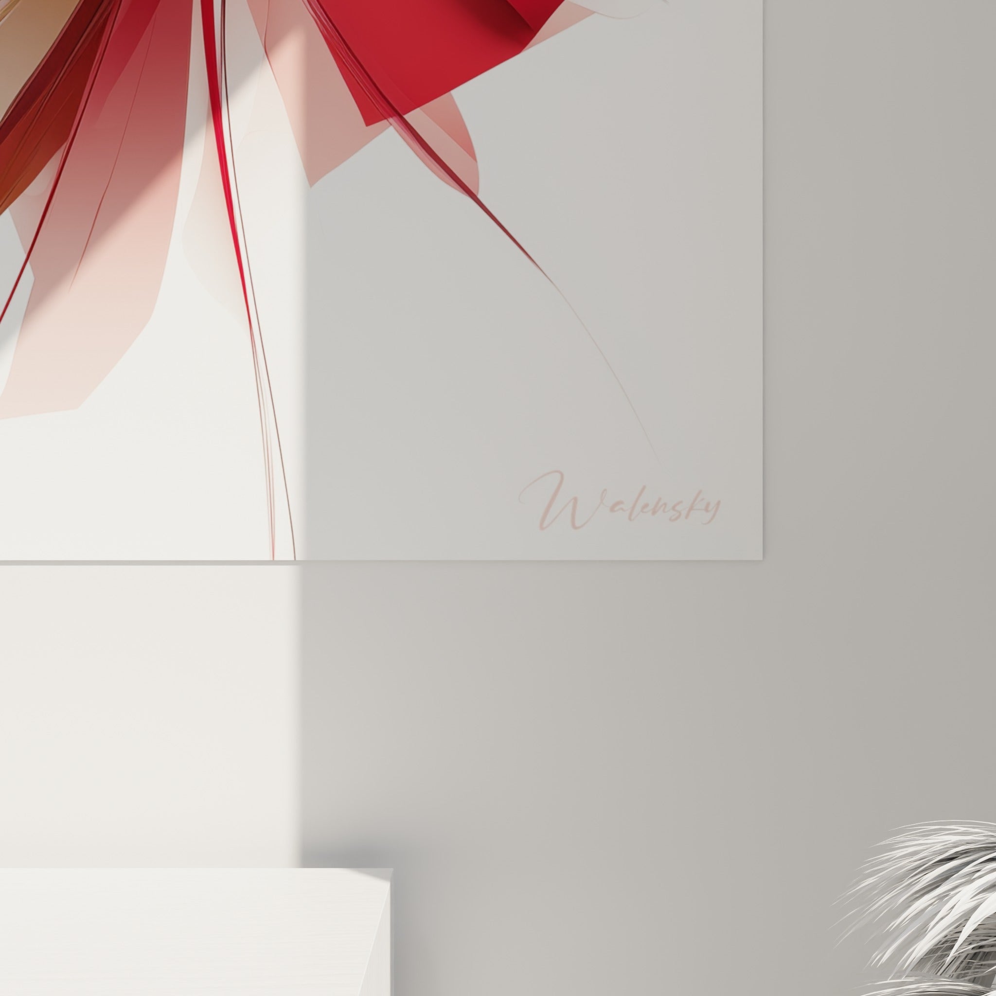 Empâtements rouges et orangés du tissu de la Danse espagnole révélant la texture et le grain de l'impression