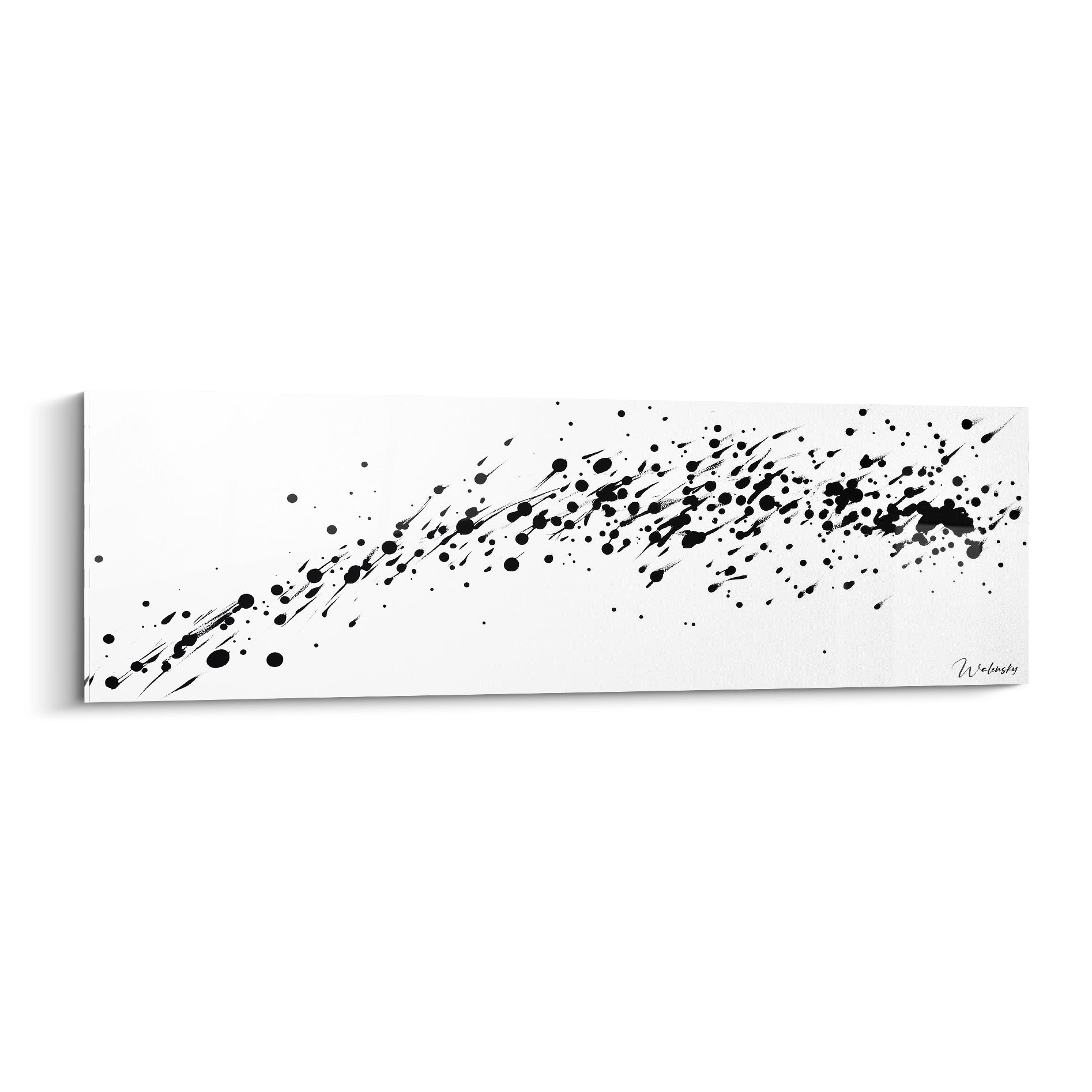 Tableau tacheté noir et blanc de Walensky avec une dynamique artistique moderne
