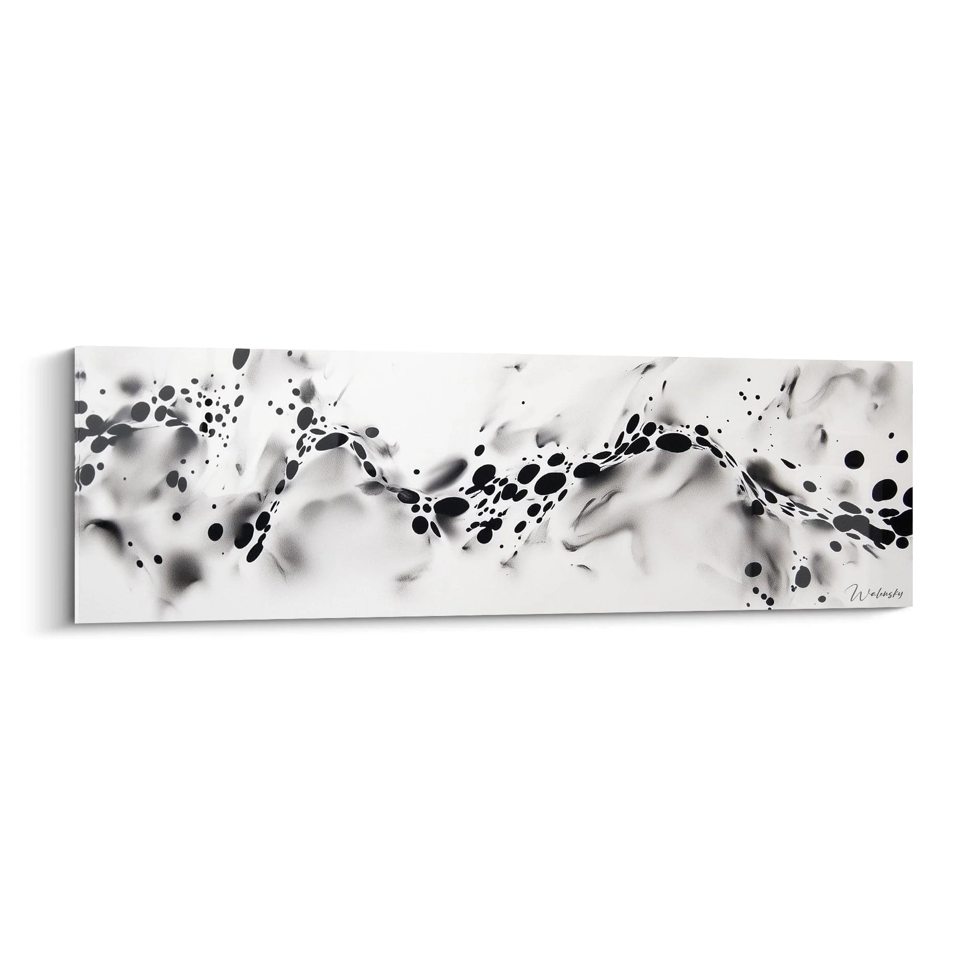 Tableau tacheté noir et blanc de Walensky, parfait pour ajouter une touche moderne à votre décoration intérieure