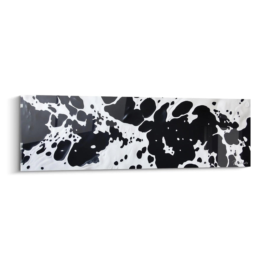 Tableau Danse Sauvage Encre - édition tacheté noir et blanc