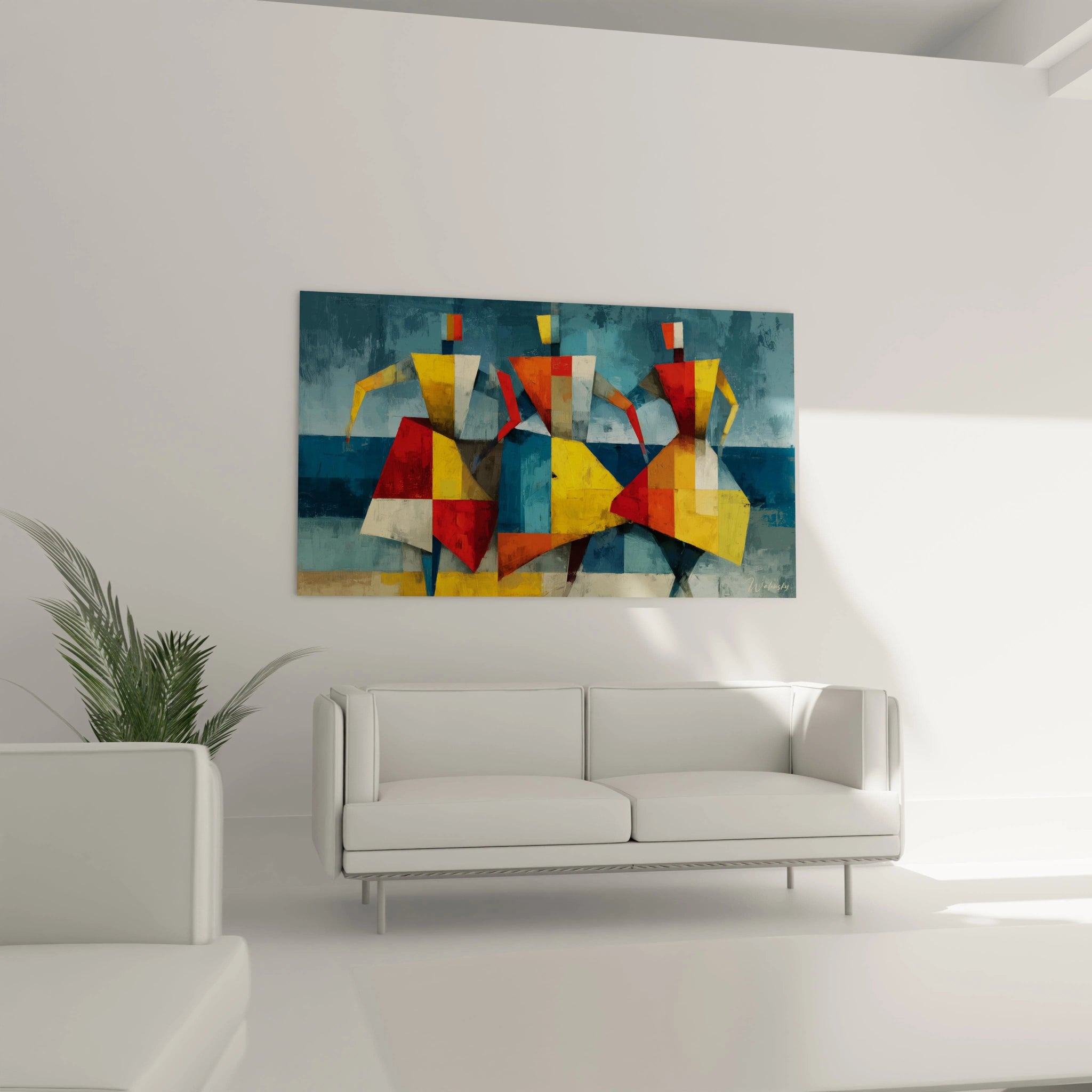 Tableau mural danse africaine moderne de Walensky pour décoration intérieure contemporaine