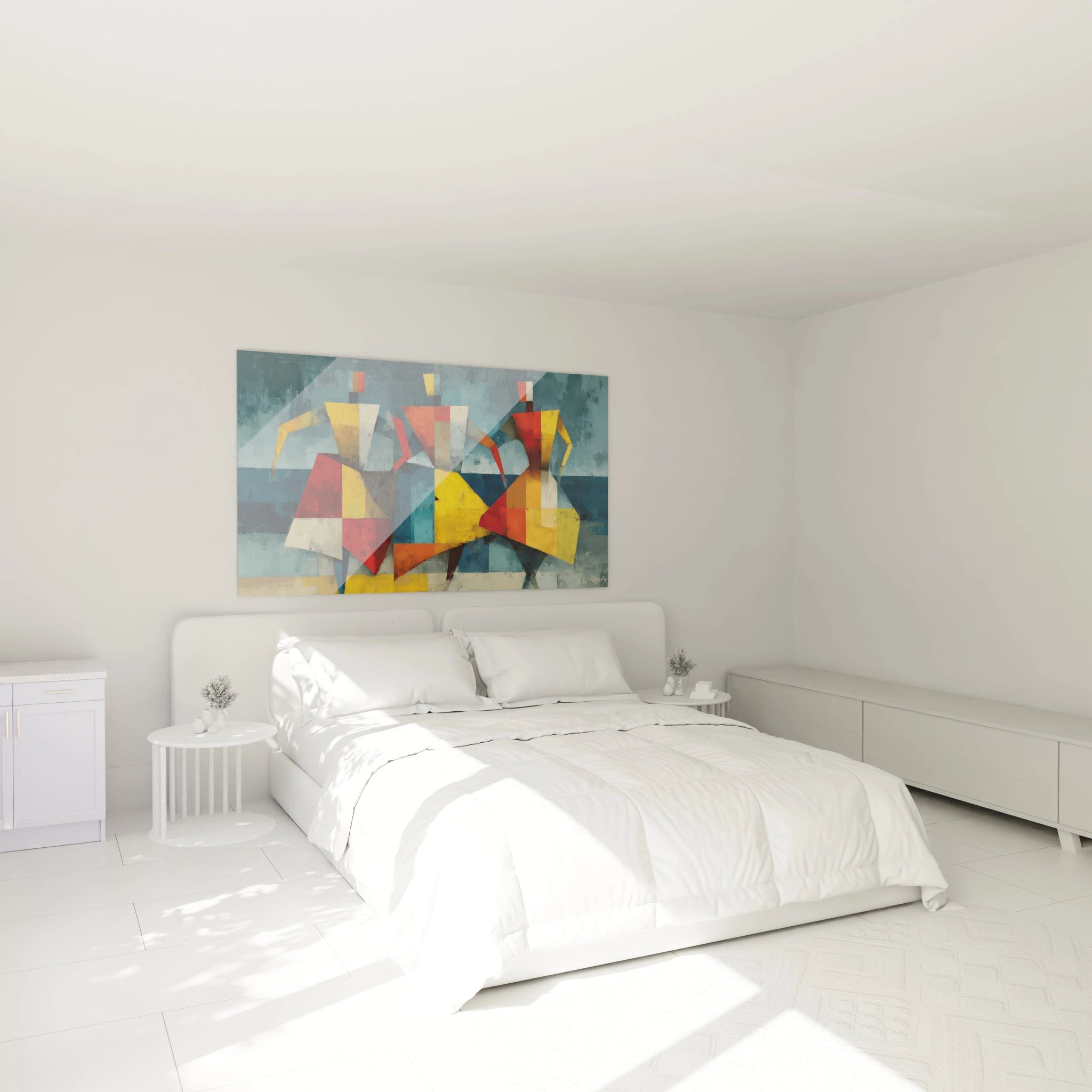 Tableau danse africaine moderne de Walensky pour embellir une chambre avec des couleurs vives