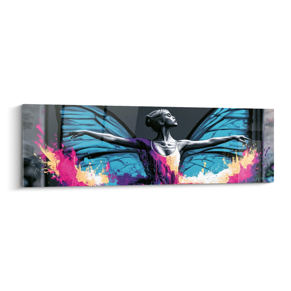 Painting Dancer with Turquoise Wings - Metamorphosis Flight - Dancer Abstract Edition