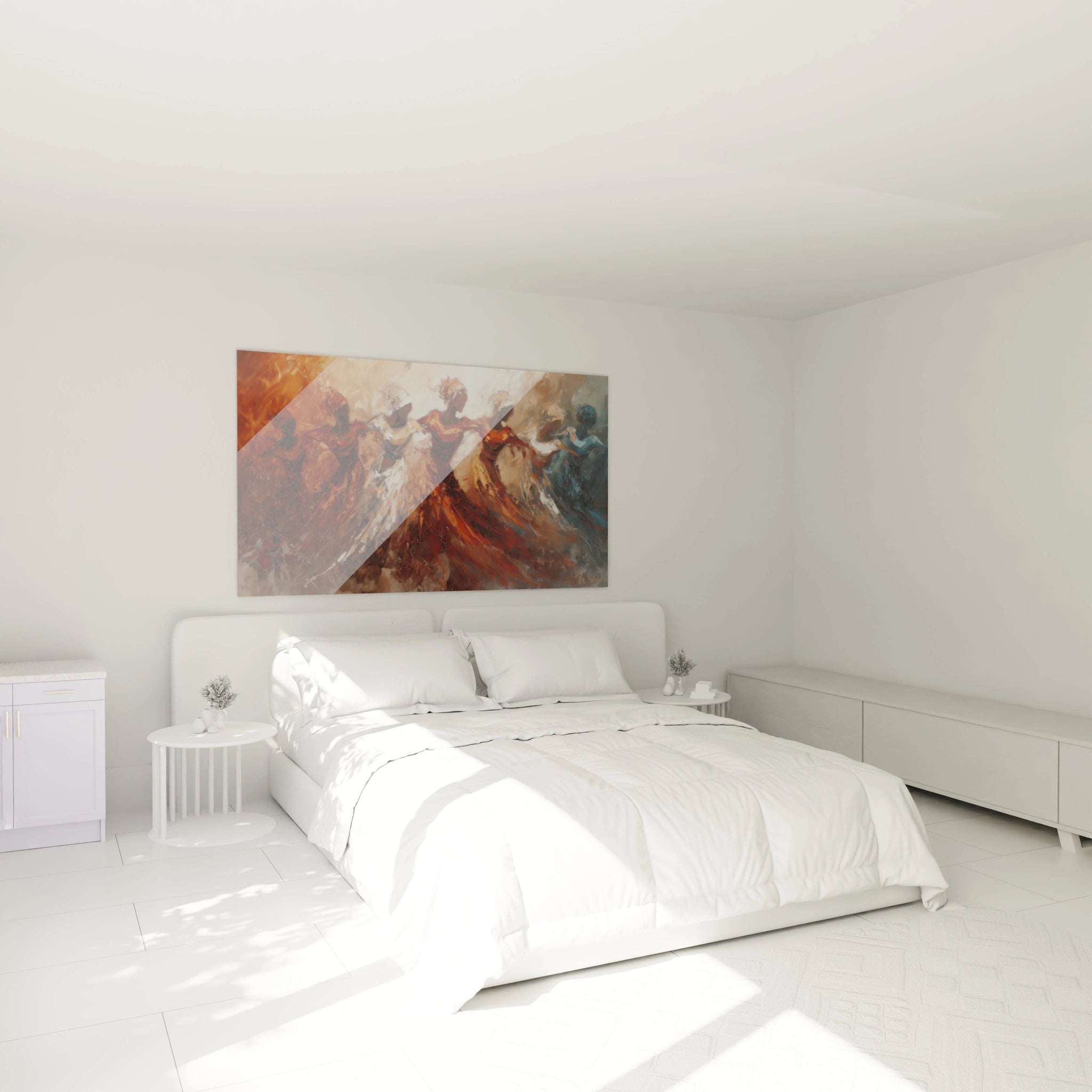 Tableau danse africaine moderne de Walensky, un art mural coloré pour une chambre contemporaine