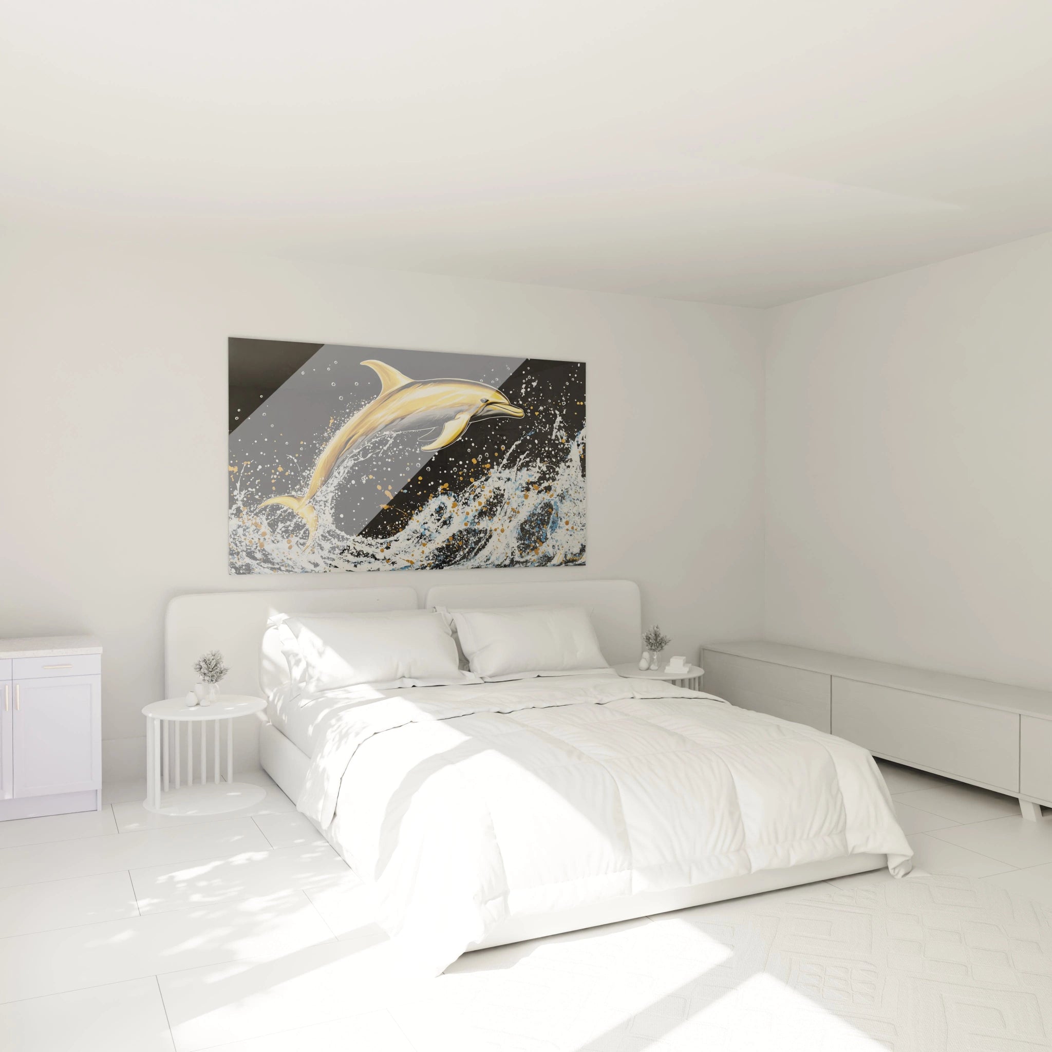 Tableau dauphin Walensky avec des couleurs vibrantes pour décorer un mur moderne