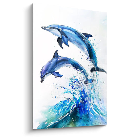 Kristallijne dolfijnensprongschilderij - editie dauphin