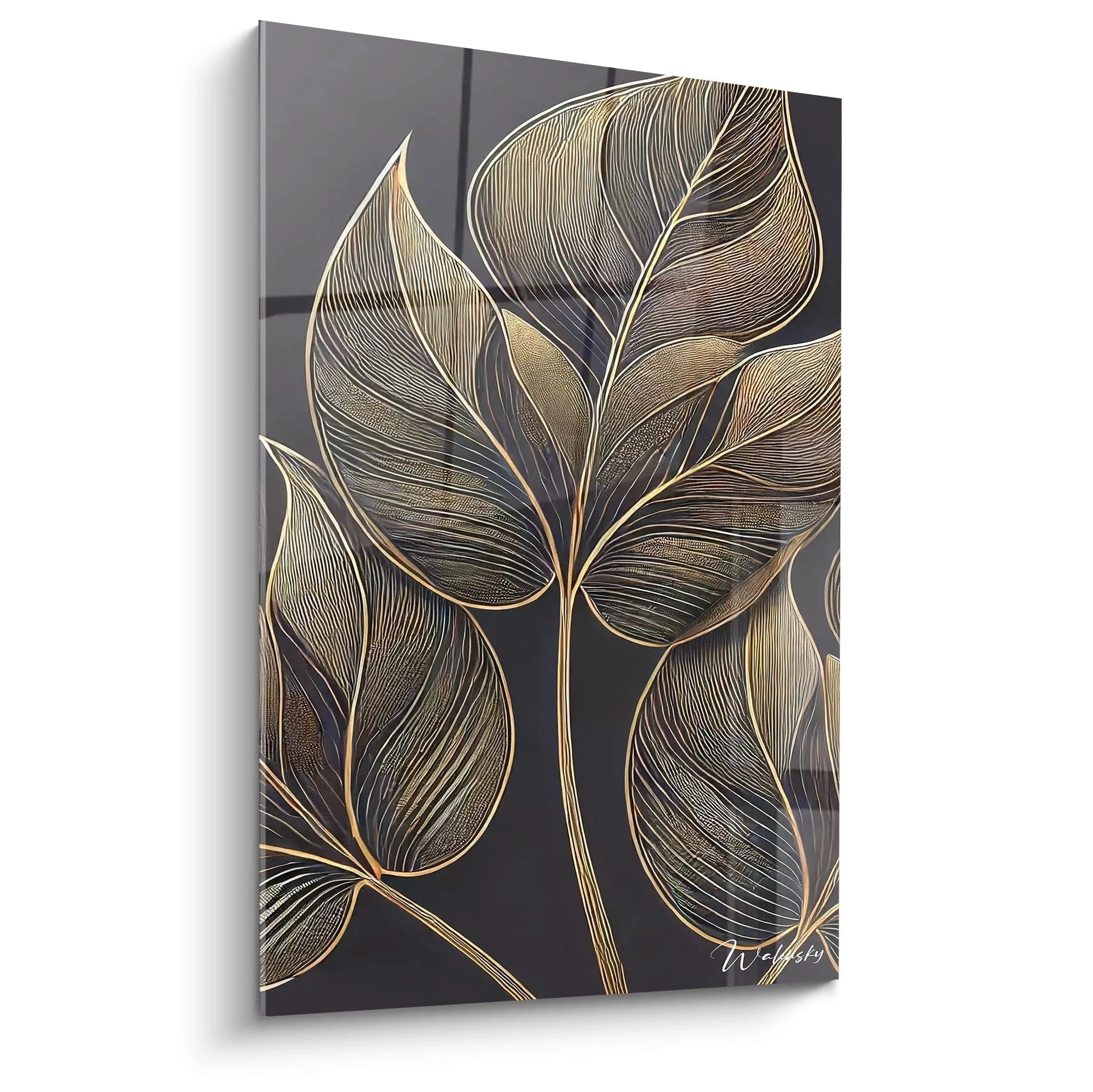 Tableau Nature en verre acrylique de grande taille - Vue principale en biais sur fond blanc - Art mural inspiré par la nature - Décoration intérieure écologique et élégante - Qualité supérieure et impression haute résolution - Tableau géant pour décoration de maison