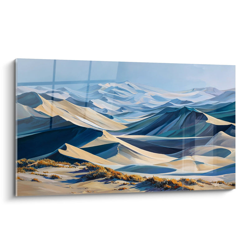 Desert Mountainous Landscape Painting - Azure Dunes - Desert Edition