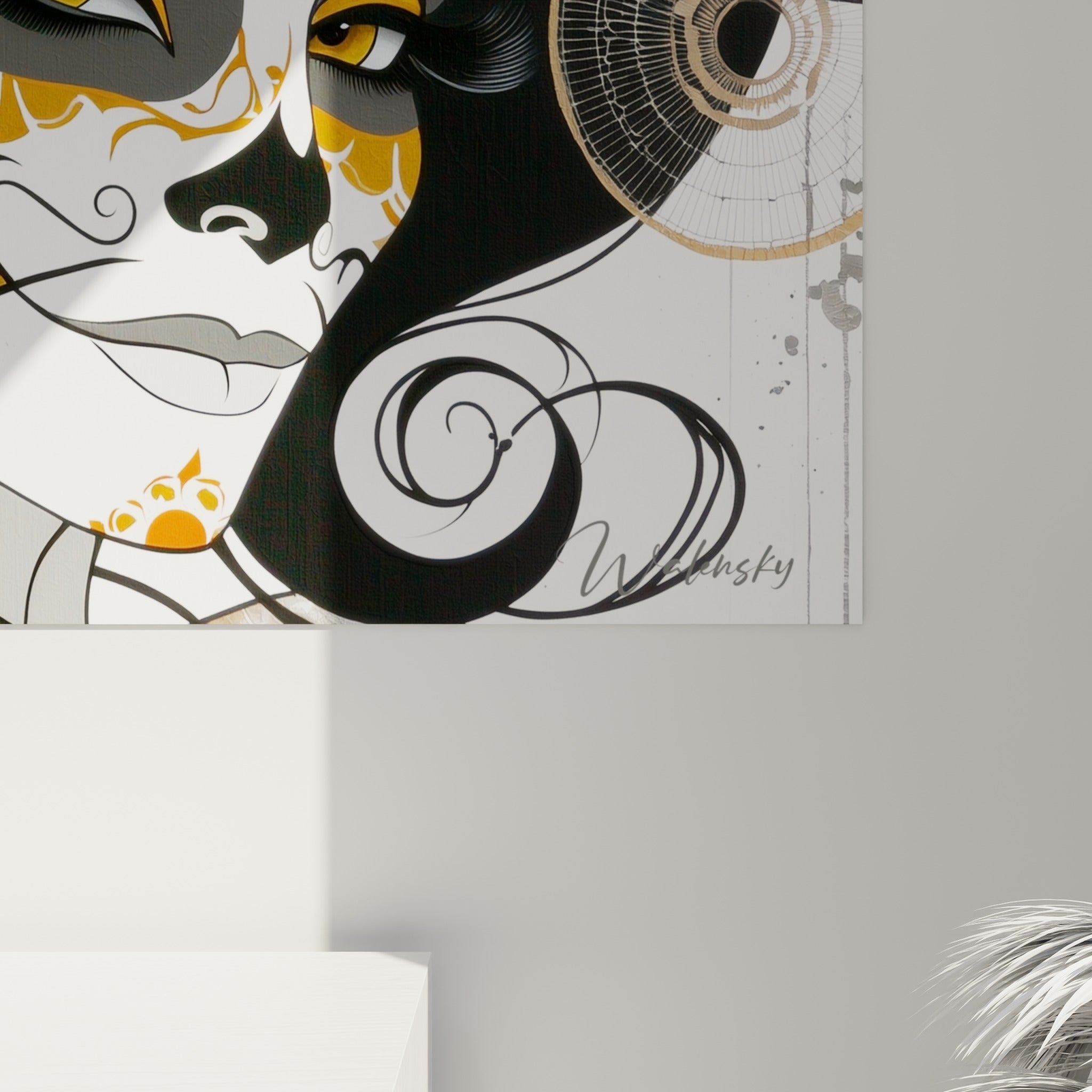 Grain et empâtements dorés sur fond gris anthracite d'une œuvre Dia de los Muertos, motifs en dentelle rapprochés