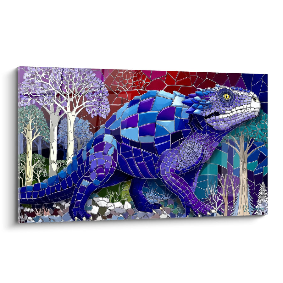 Tavolo Mosaico di Dinosauro - Arte Geometrica di Scutosaurus - Edizione Scutosaurus