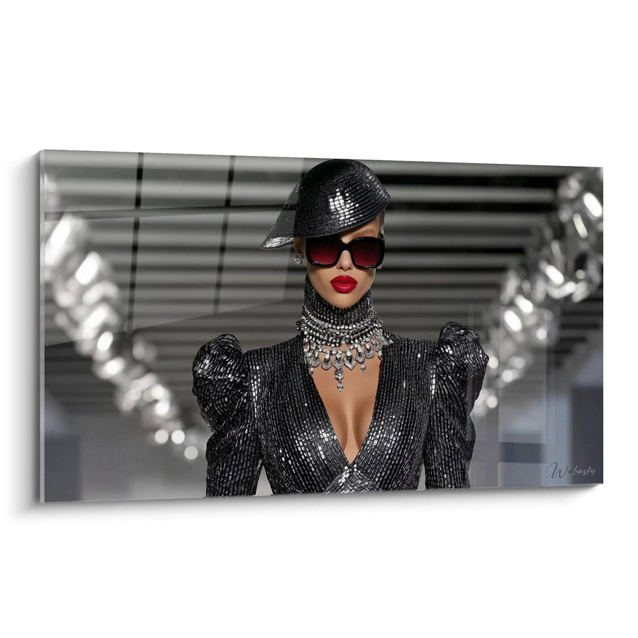 Tableau Diva Moderne - Sequins et Diamants - édition haute couture