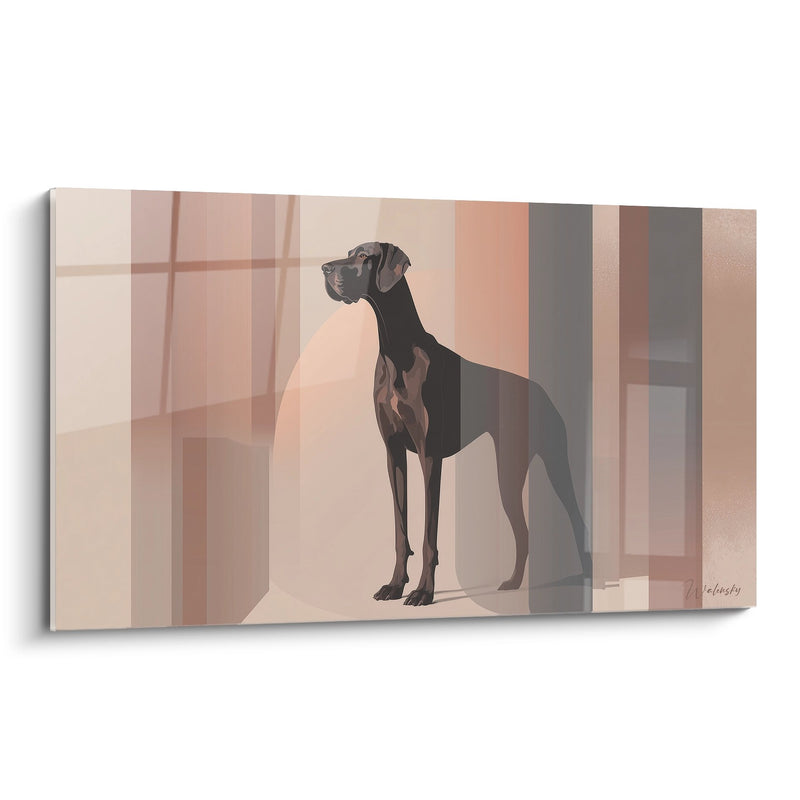 Gemälde Deutscher Schäferhund Schwarz Geometrisch - Zeitgenössische Eleganz - Deutscher Schäferhund Edition