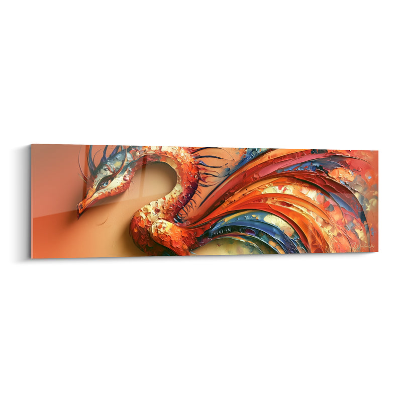 Tableau Dragon aux écailles orange et bleues - Grâce légendaire - Edition Dragon