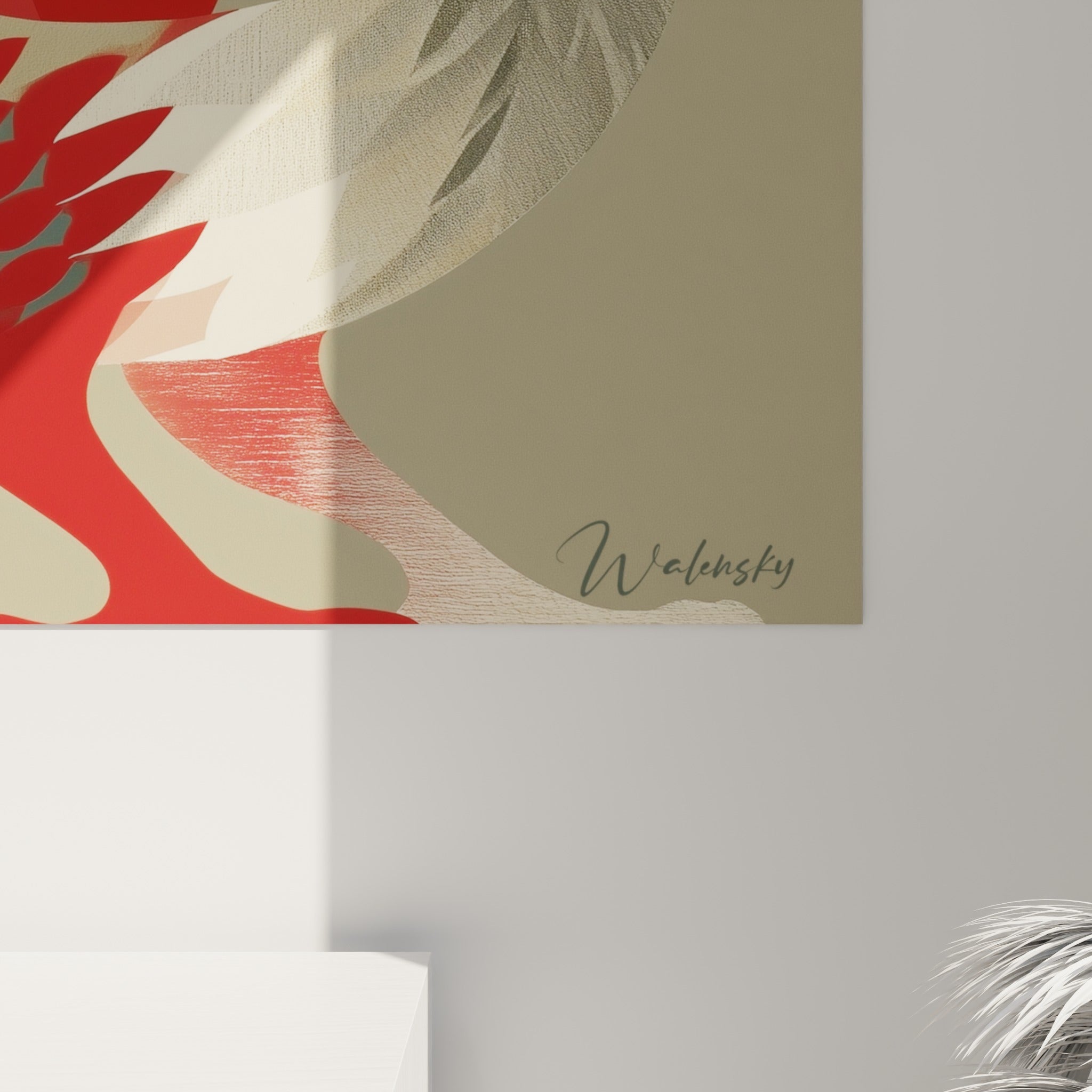 Détail des écailles rouge vif et grises du dragon révélant la texture métallique et les empâtements de la toile