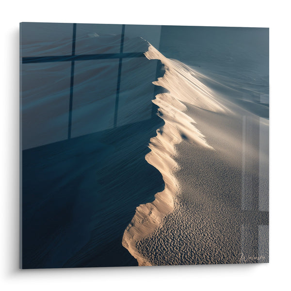 Schilderij Gouden Duinen en Contrastrijke Schaduwen - Gebeeldhouwde Erosie - Zand Editie