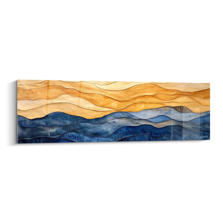 Schilderij Blauwe Oceaan Duinen - abstracte textuur editie
