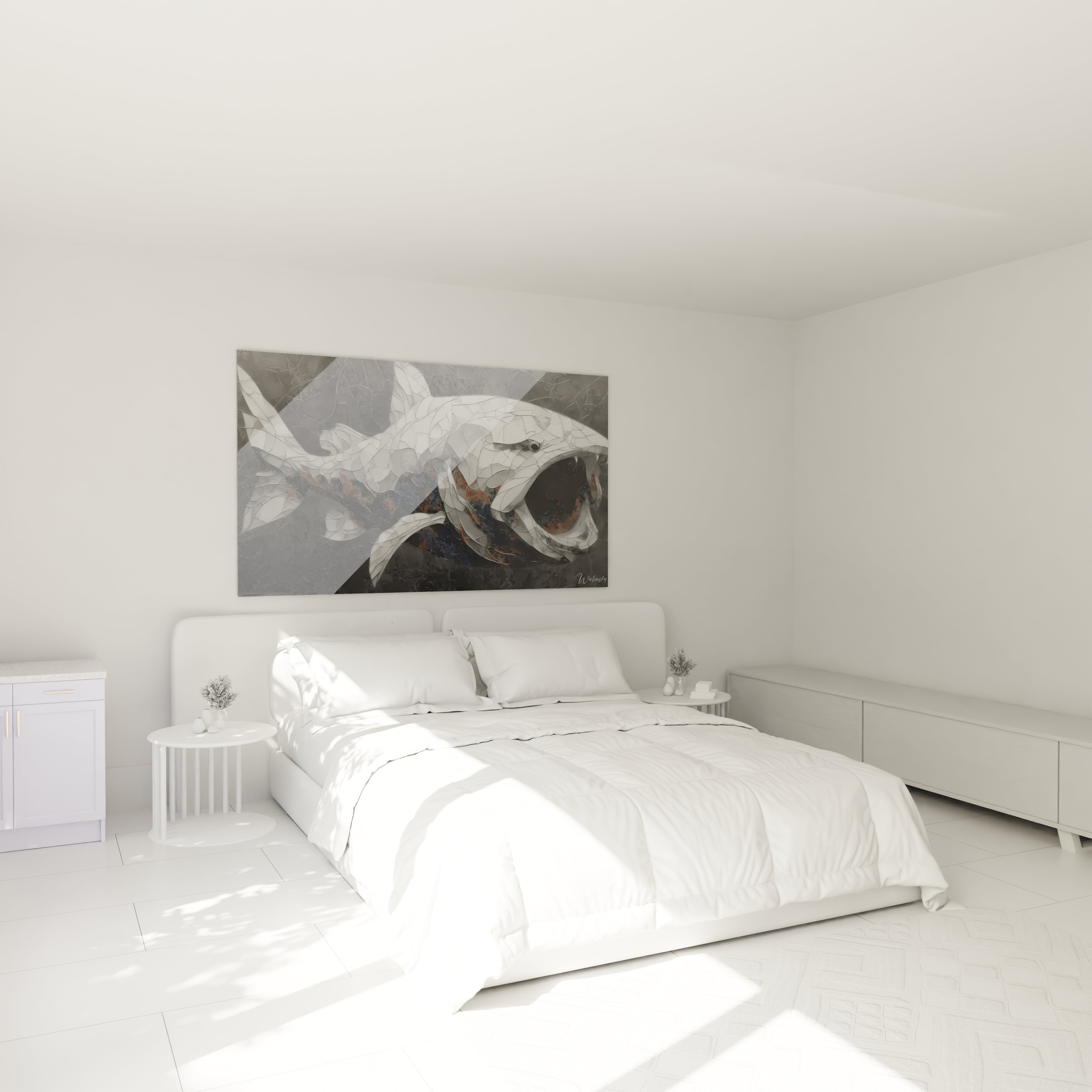 Tableau Dunkleosteus ambiance chambre décoration murale marine préhistorique