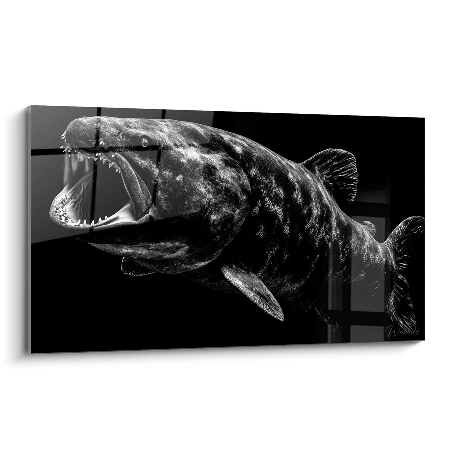 Tableau Dunkleosteus Noir et Blanc - Prédateur Préhistorique - édition Dunkleosteus