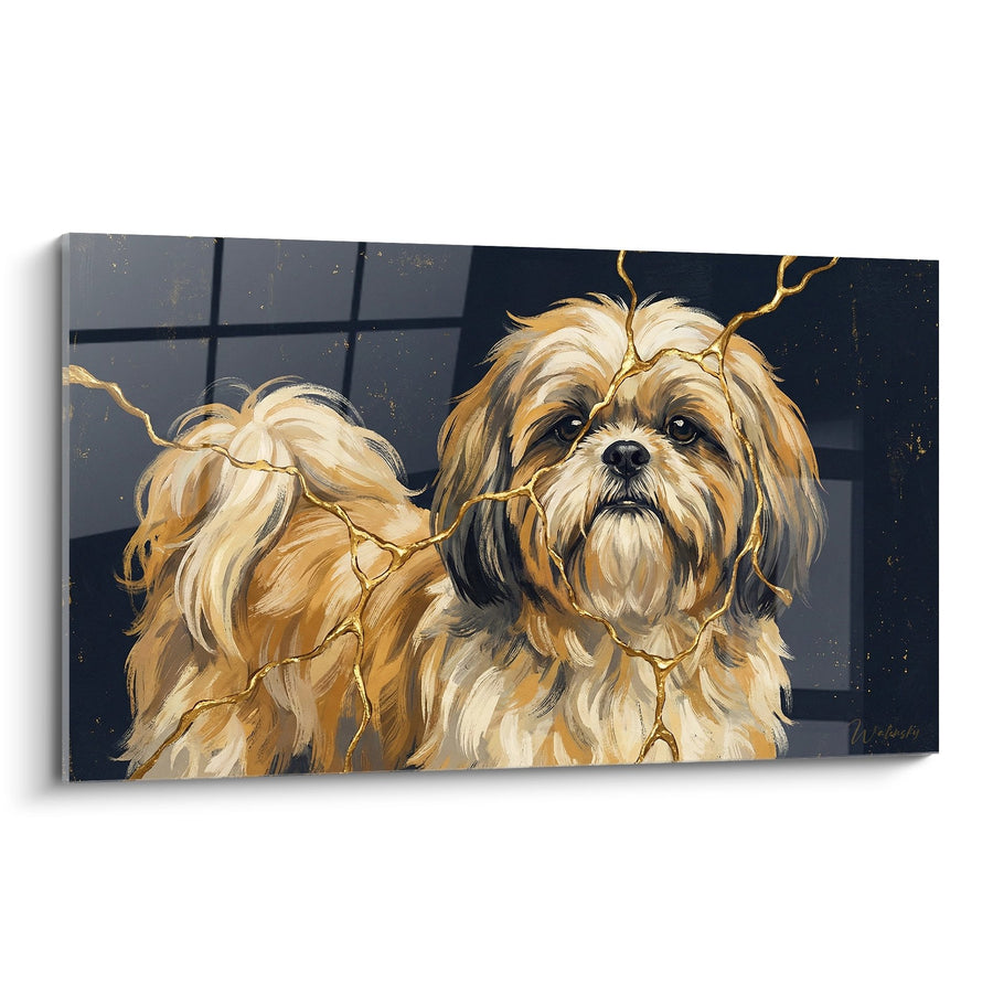 Tableau Duo de Shih Tzu Dorés aux Reflets Lumineux - Complicité Canine - Edition Shih Tzu