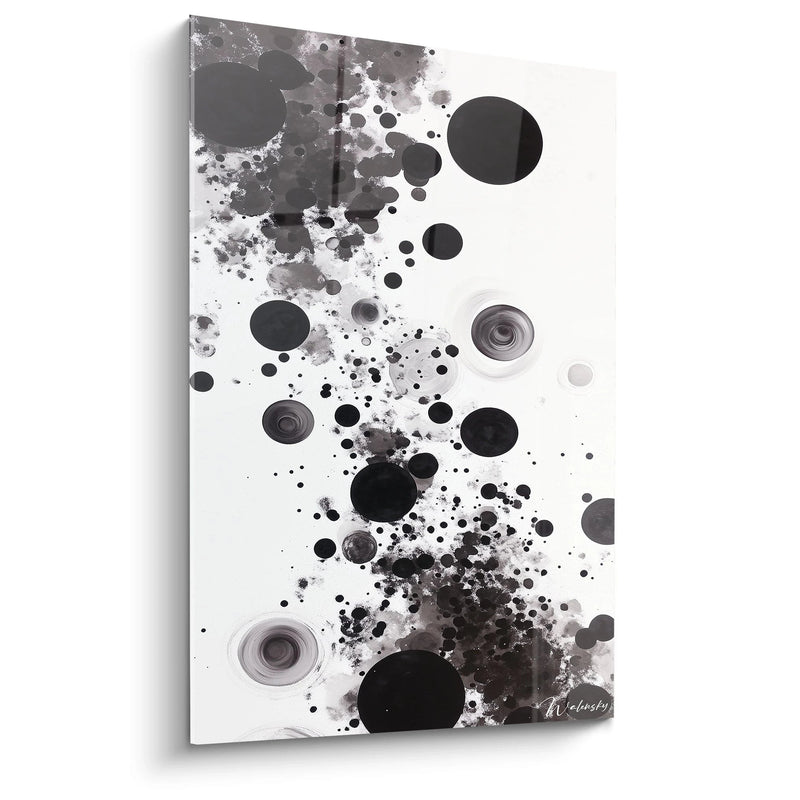 Gemälde Echo Spatial Contemplative Grau - Edition getupfelt schwarz und weiß