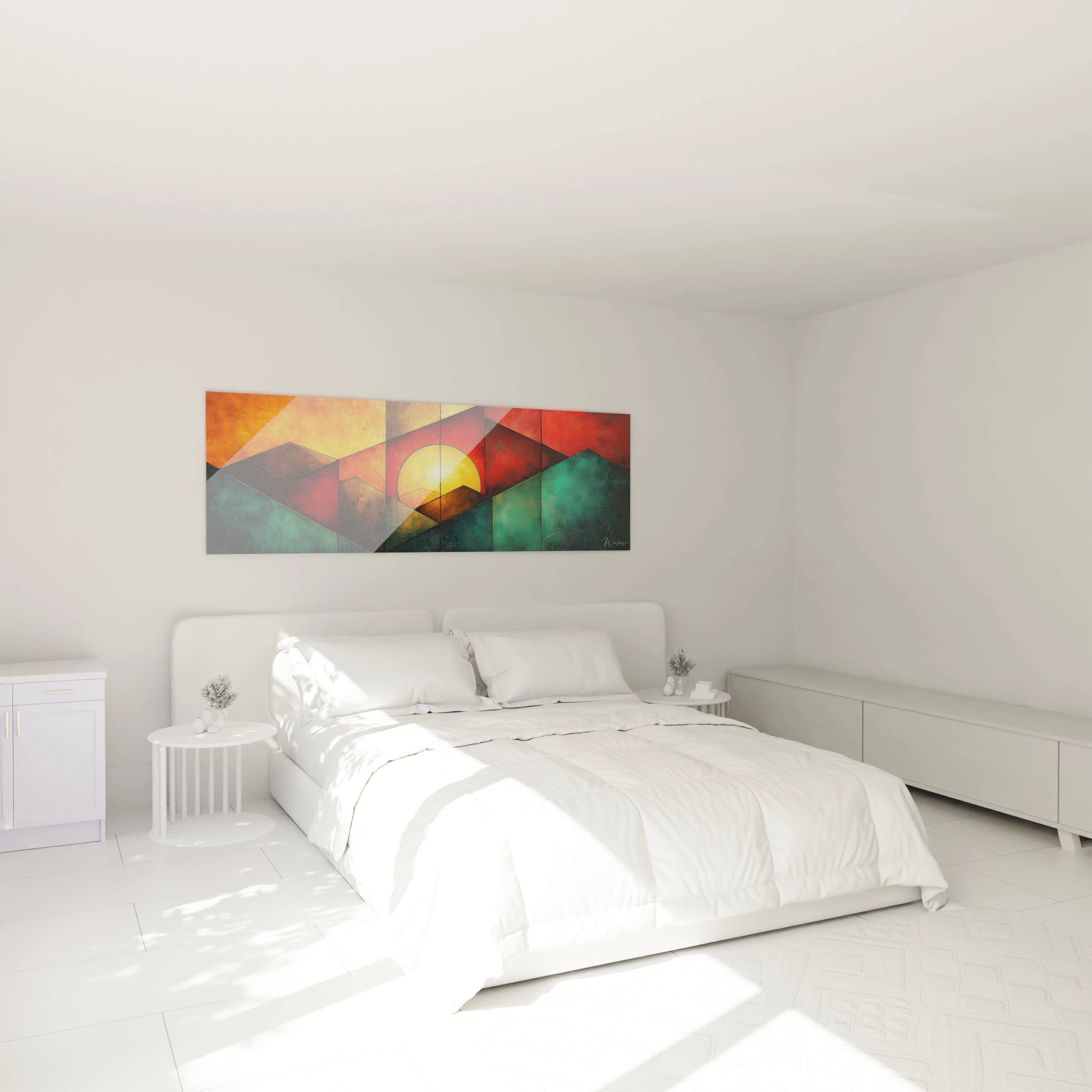 Tableau géométrique abstrait Walensky avec des formes colorées pour décorer votre chambre