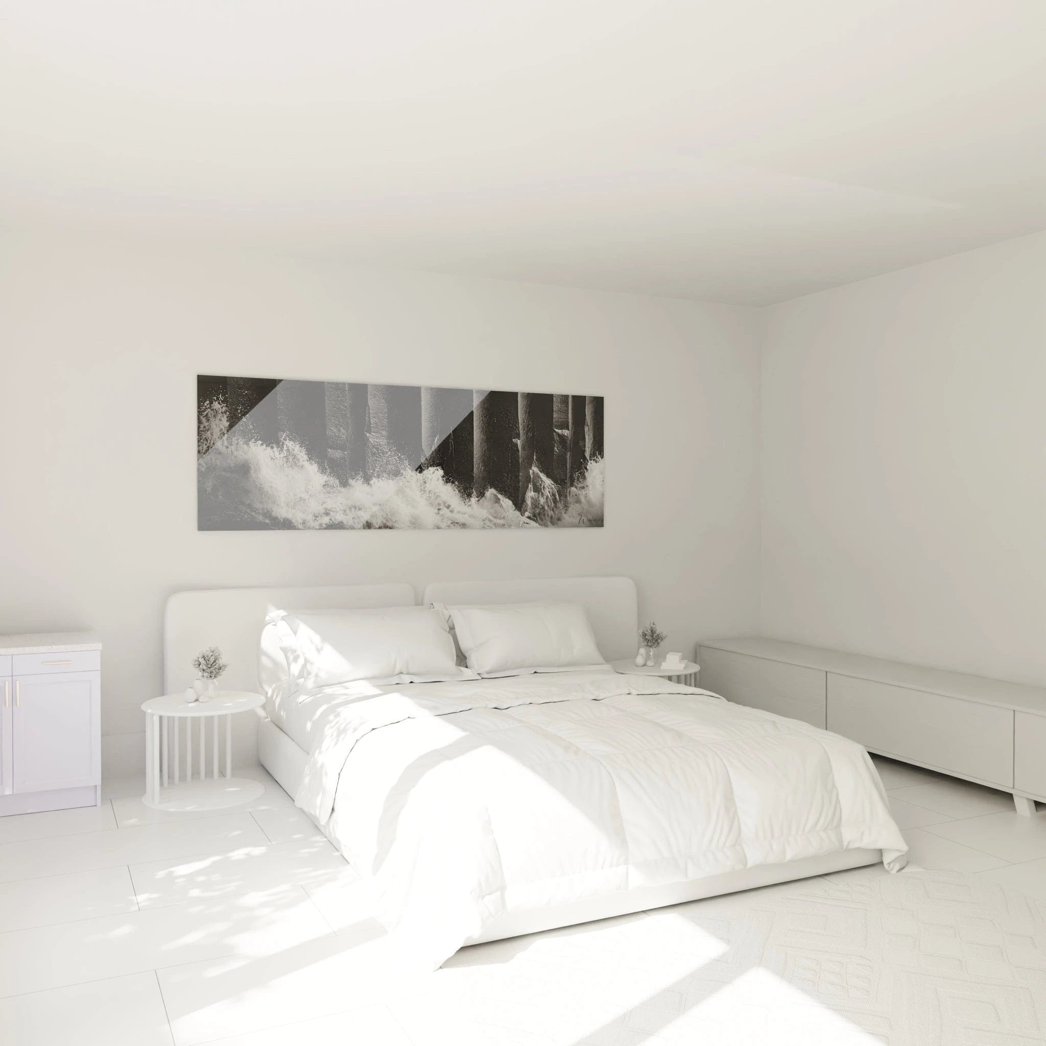 Tableau expressionniste abstrait de Walensky avec des vagues, parfait pour la décoration de chambre moderne