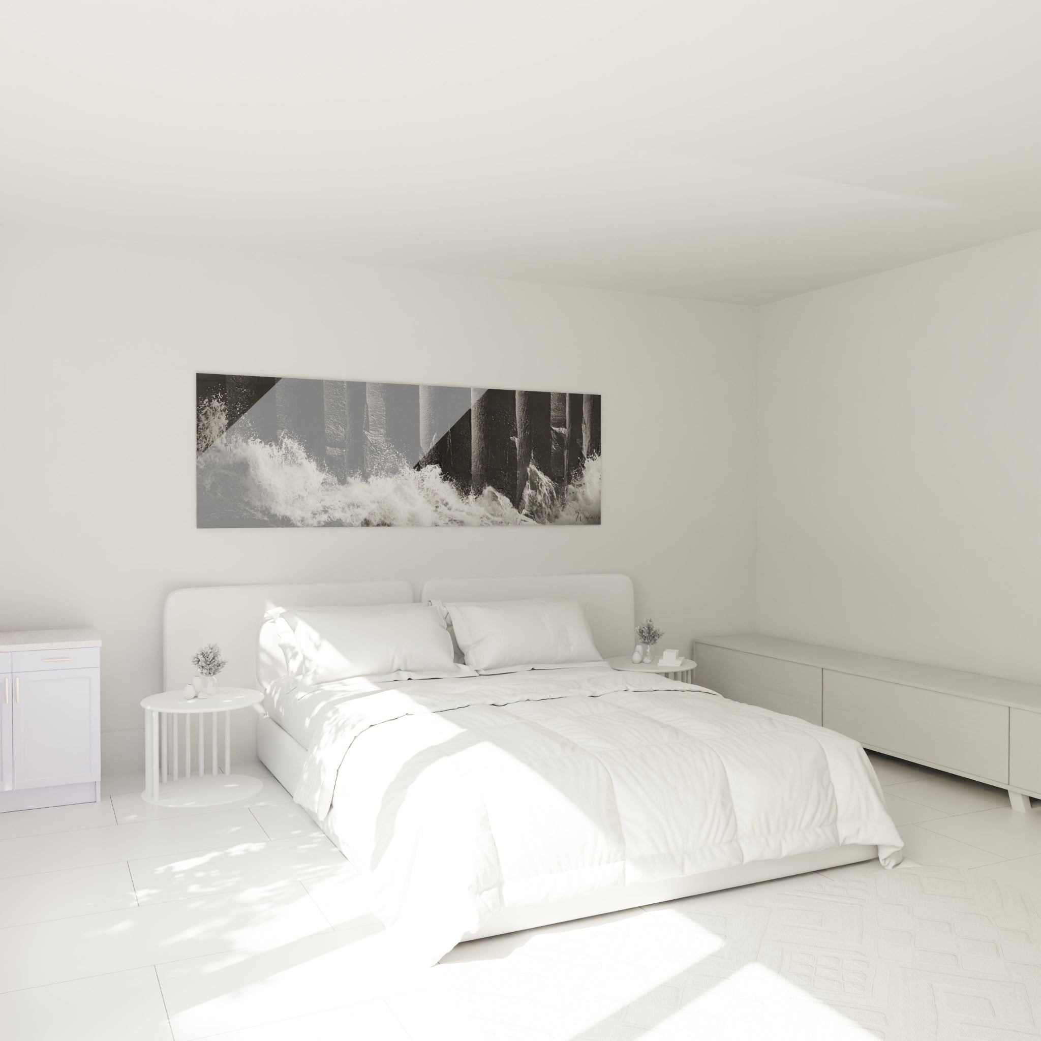 Tableau expressionniste abstrait de Walensky avec des vagues, parfait pour la décoration de chambre moderne