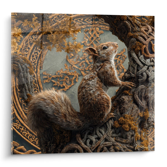 Ornamental eekhoeren schilderij - Keltische Majesteit - eekhoorn editie