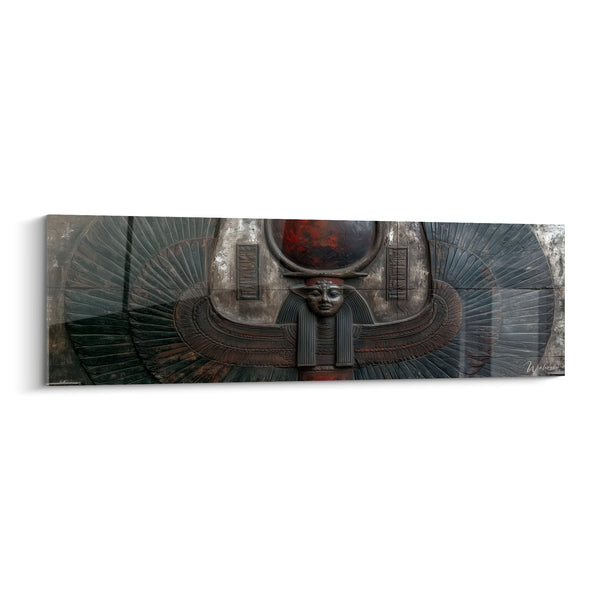 Tableau Déesse ailée au disque rouge sombre - Gardienne millénaire - Edition egypte