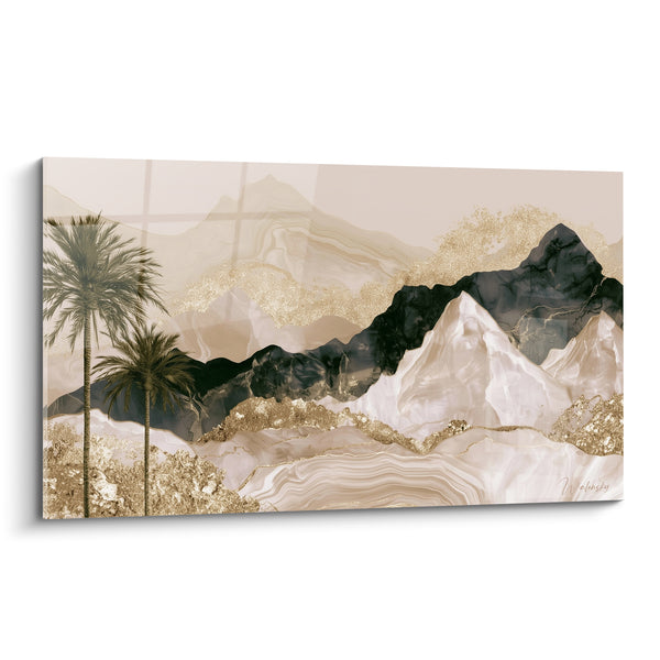 Tableau Dunes dorées et palmiers du désert - Oasis dorée - Edition egypte