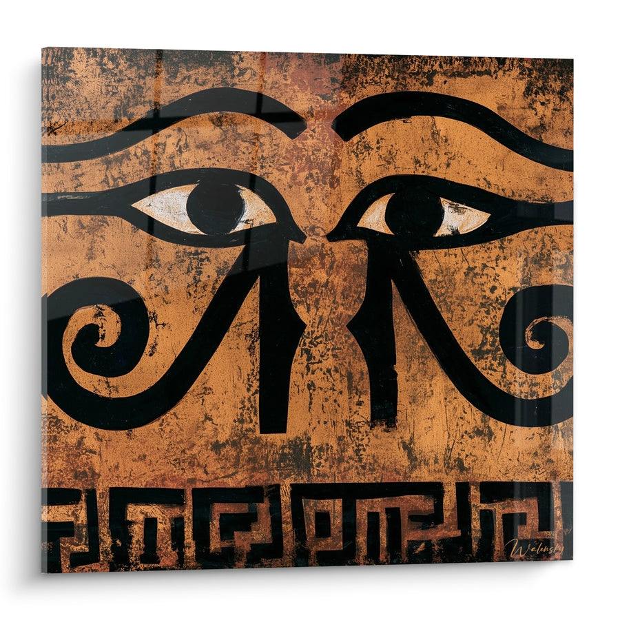Tableau Œil d'Horus ocre et noir jumelé - Gardien millénaire - Edition egypte