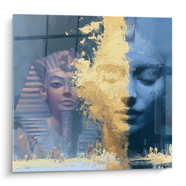 Tableau Pharaon doré aux visages dédoublés - Écho pharaonique - Edition egypte
