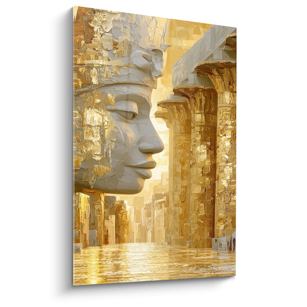 Tableau Pharaon doré aux colonnes de temple - Éternité dorée - Edition egypte
