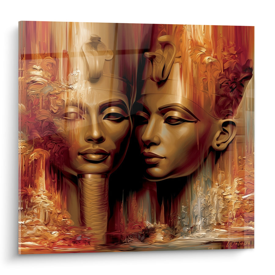 Tableau Pharaons dorés aux visages bordeaux - Mémoire des pharaons - Edition egypte