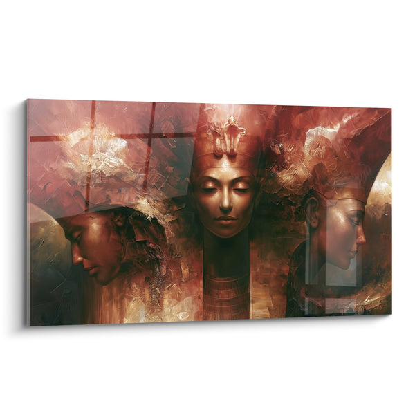 Tableau Reine égyptienne dorée aux visages multiples - Mémoire pharaonique - Edition egypte