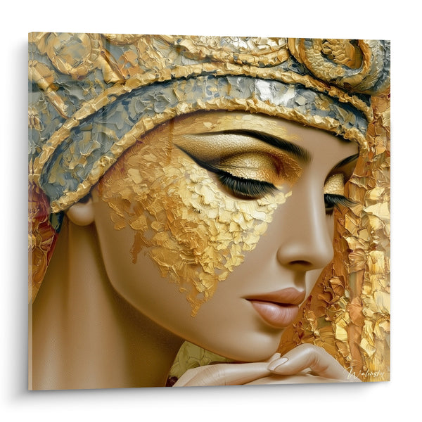 Tableau Reine dorée aux yeux clos - Songe royal - Edition egypte