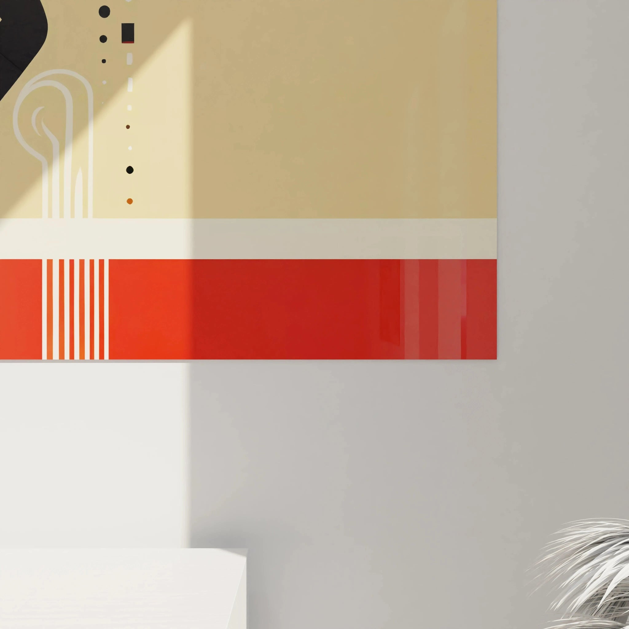 Détails saisissants du tableau africain, où chaque courbe et couleur – rouge, beige et noir – raconte l’histoire de la féminité, de la culture et de la force intérieure dans un style minimaliste et moderne.

