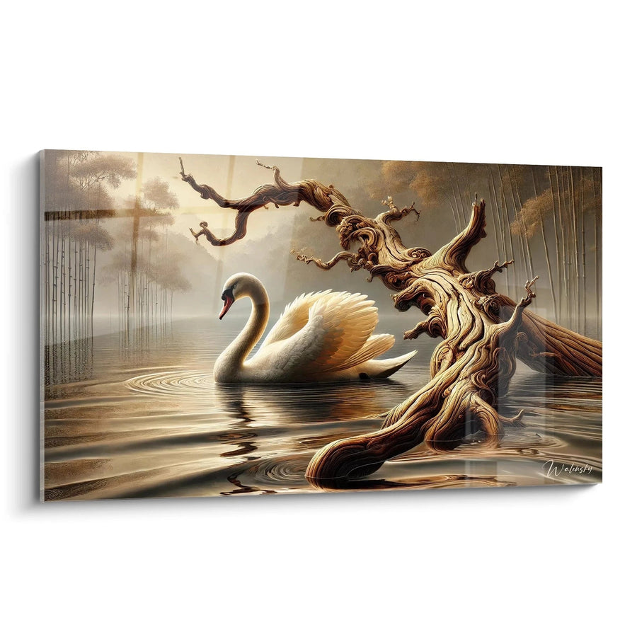 Cuadro Elegancia del Lago - Edición Cisne Animales