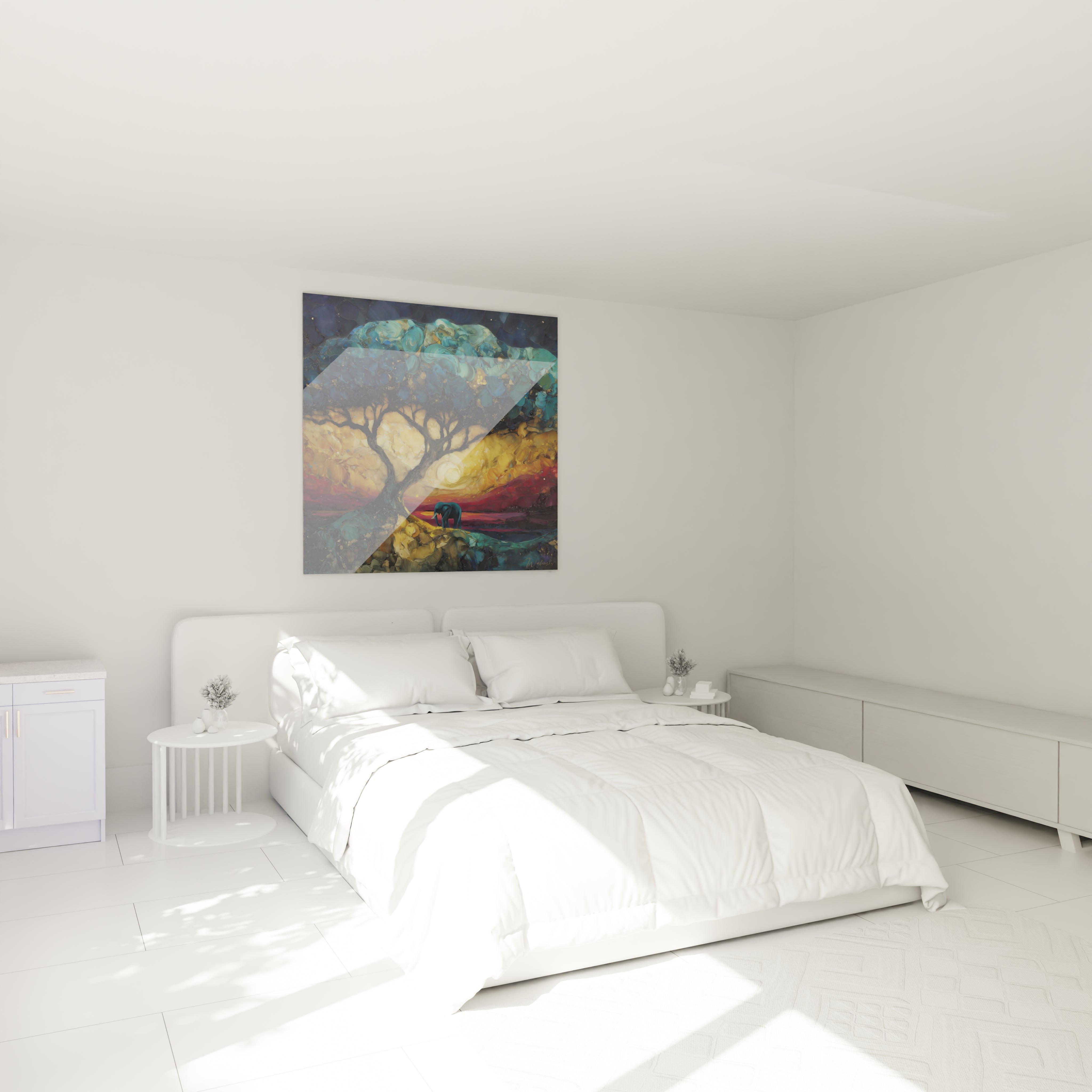 Tableau mural éléphant paysage africain de Walensky pour une décoration moderne de chambre