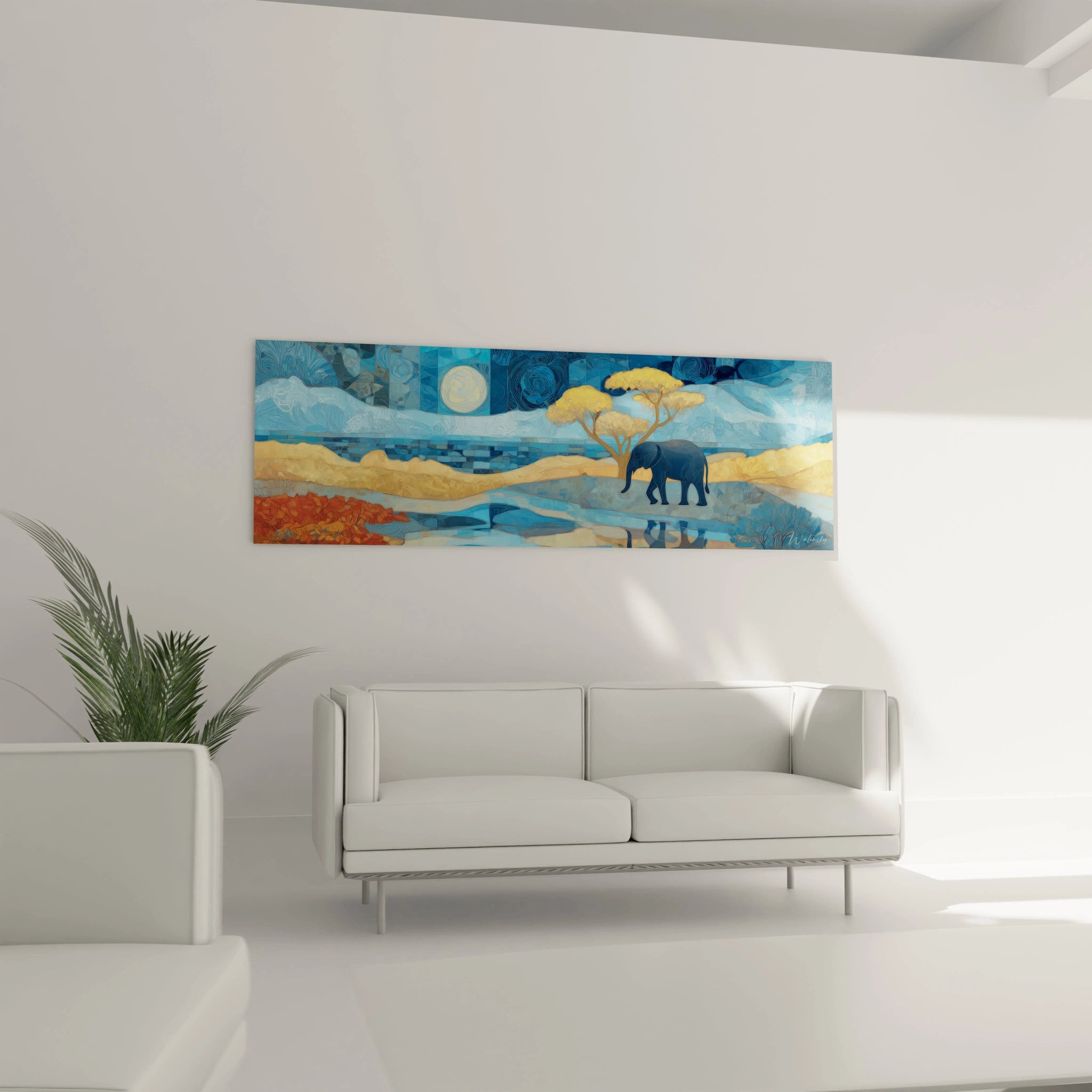 Tableau Éléphant prisme des couleurs africaines - édition paysage africain - Walensky