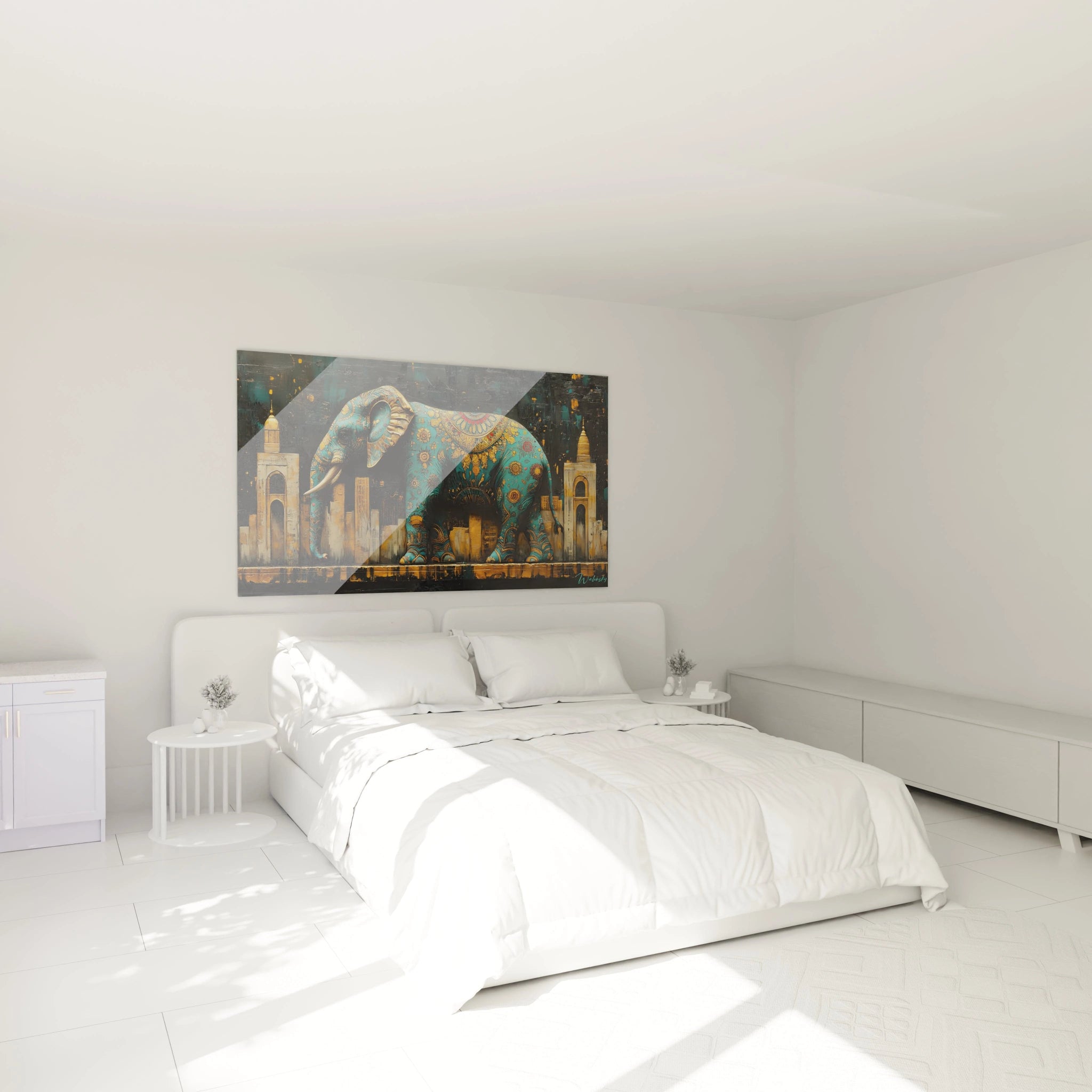 Tableau éléphant coloré de Walensky, parfait pour décorer les chambres modernes avec style