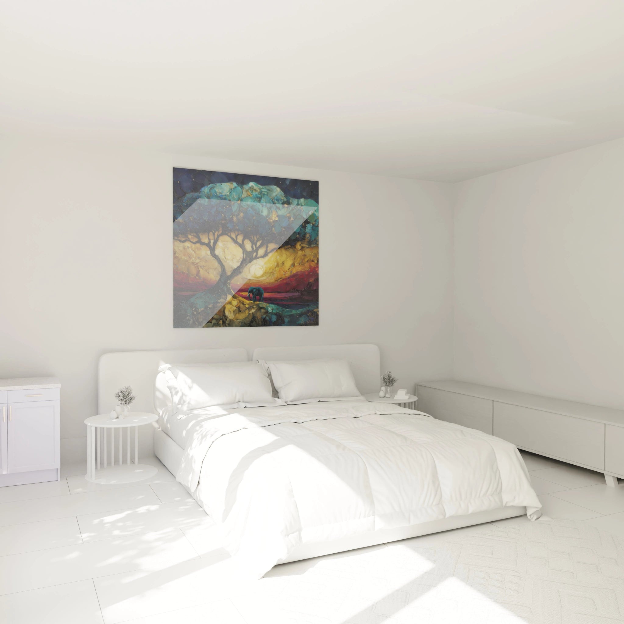 Tableau mural éléphant paysage africain de Walensky pour une décoration moderne de chambre